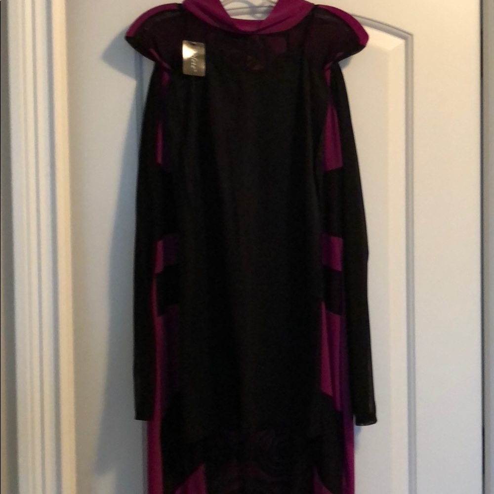 LAST ONE! Black & Magenta bodycon dress - Picture 4 of 5